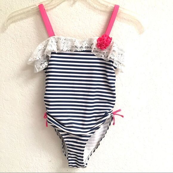 Penelope Mack striped one piece bathing suit 6X - Picture 1 of 5